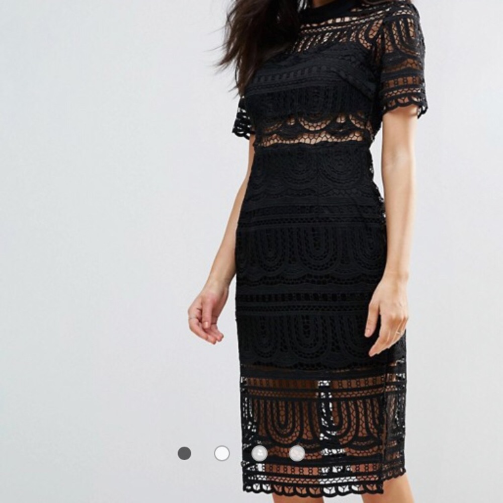 ASOS Black Lace Midi Dress